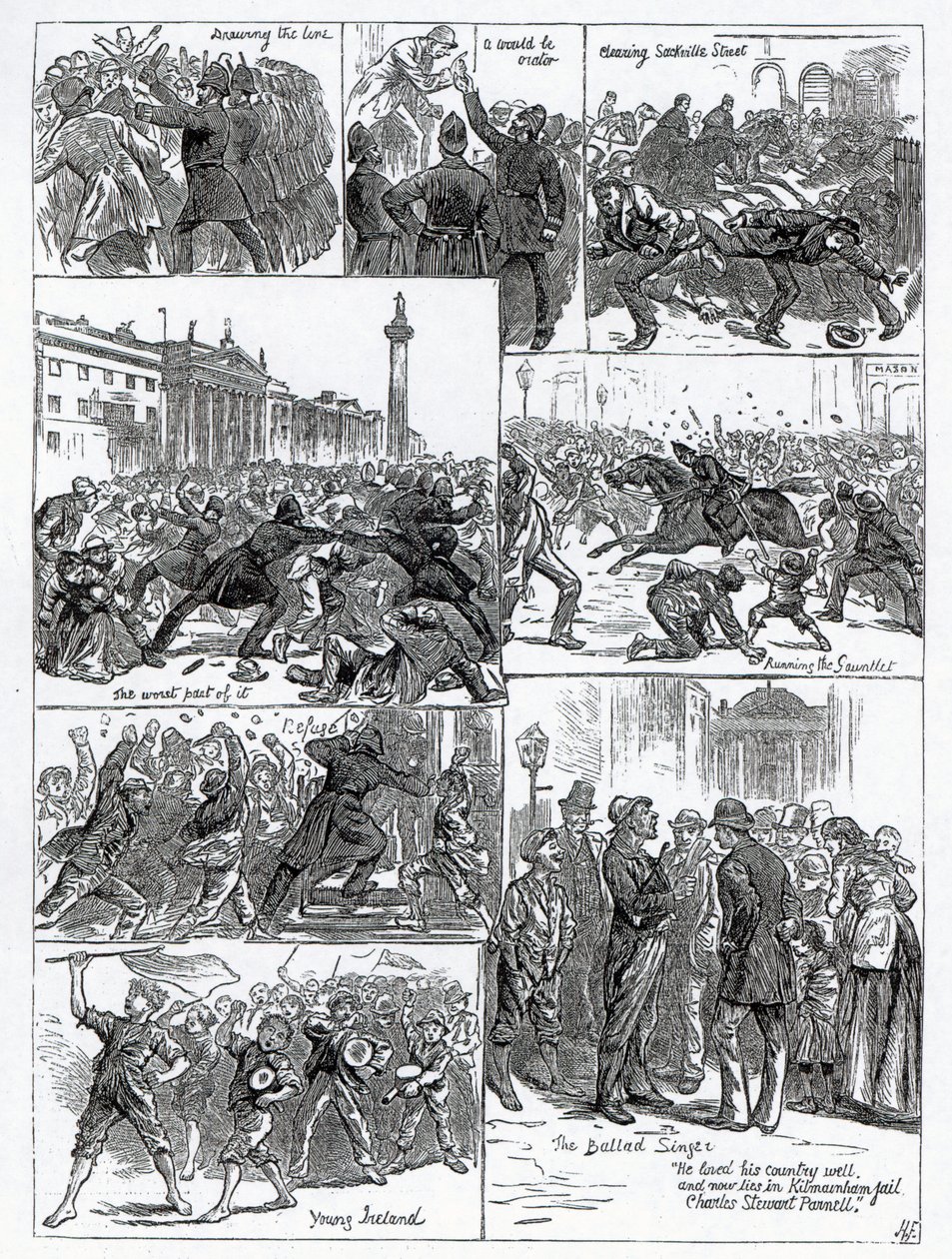 Irish Land League Agitation, kuvituksia "The Illustrated London Newsista", 29. lokakuuta 1881 tekijältä English School