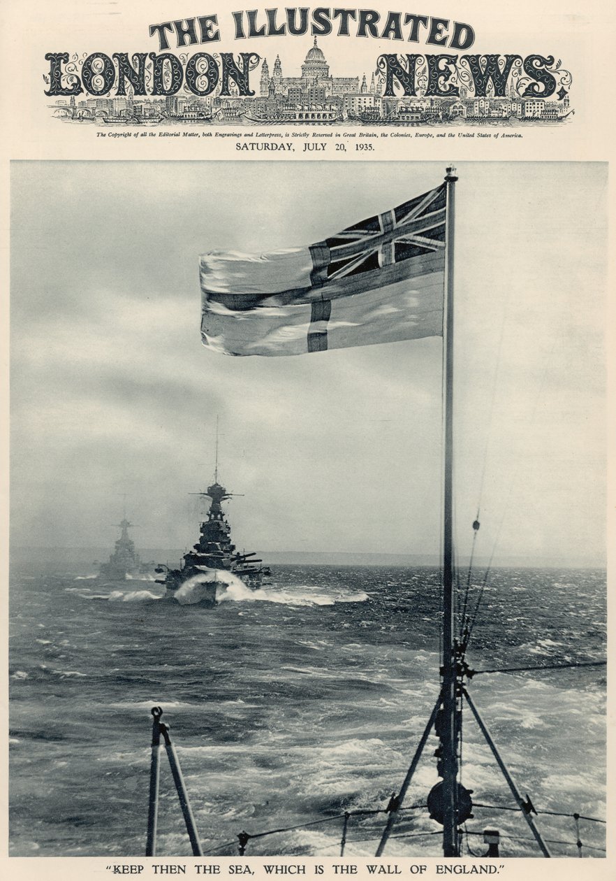 "Keep then the Sea, joka on Englannin muuri", "The Illustrated London News Royal Naval and Military Review Number", 20. heinäkuuta 1935 tekijältä English School