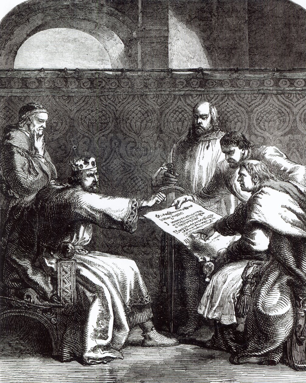 Kuningas Johannes (1167-1216) kieltäytyi allekirjoittamasta Magna Chartaa, kun se esiteltiin hänelle ensimmäisen kerran, 1215 tekijältä English School