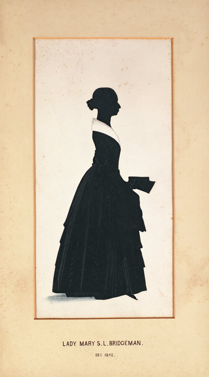 Lady Mary Bridgeman, tuntemattoman taiteilijan siluetti, 1842 (paperi) tekijältä English School