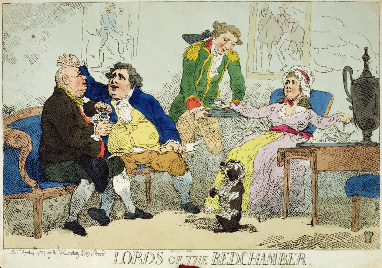 "Lords of the Bedchamber", 1784 (käsinvärinen kaiverrus) tekijältä English School
