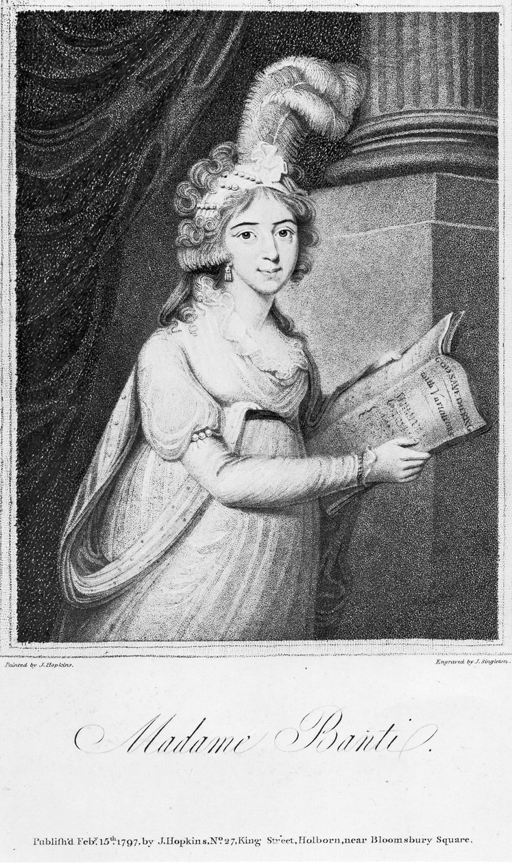 Madame Banti, kaiverrus J. Singleton, 1797 tekijältä English School