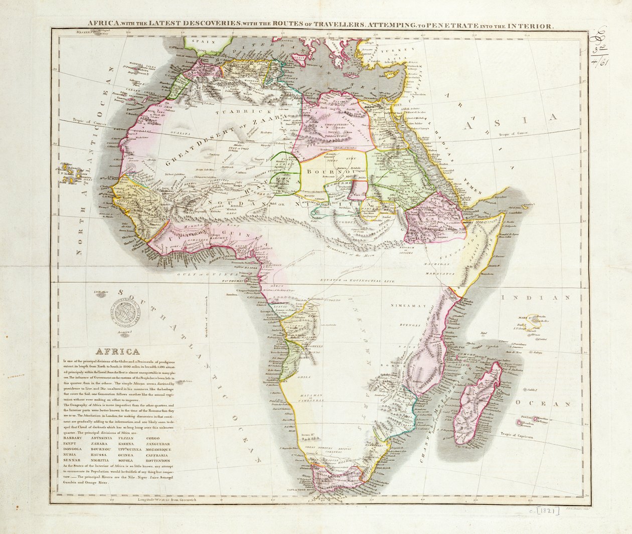 Afrikan kartta, 1821 tekijältä English School