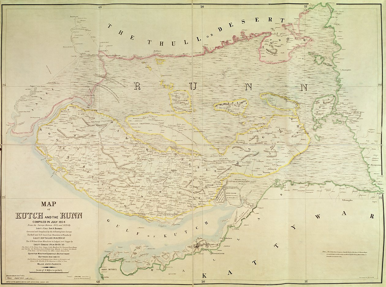 Kutch and Runn, Intia, 1854 kartta tekijältä English School
