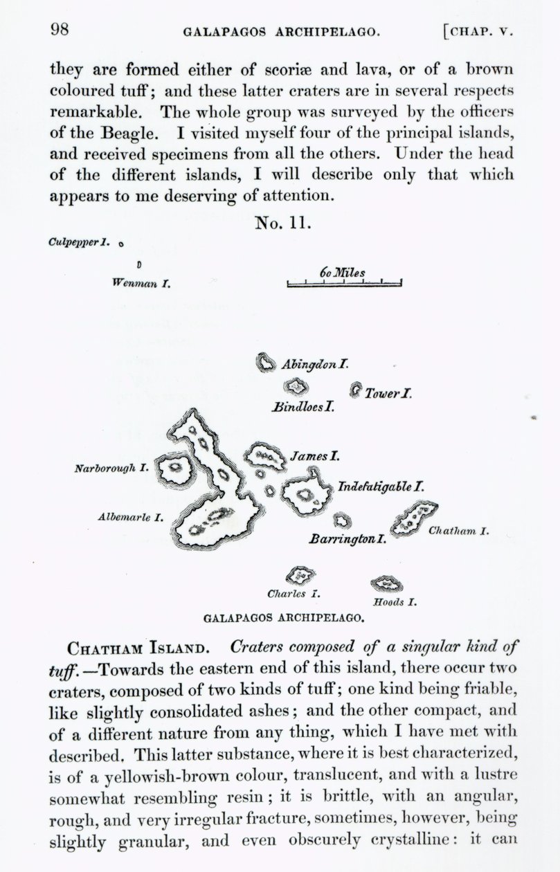 Kartta Galapagossaaristosta, 1844 tekijältä English School