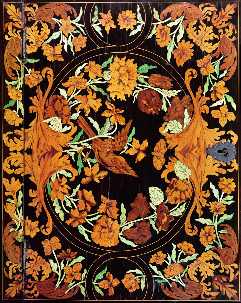 Marquetry box, englanti, n.1670 (yksityiskohta) tekijältä English School