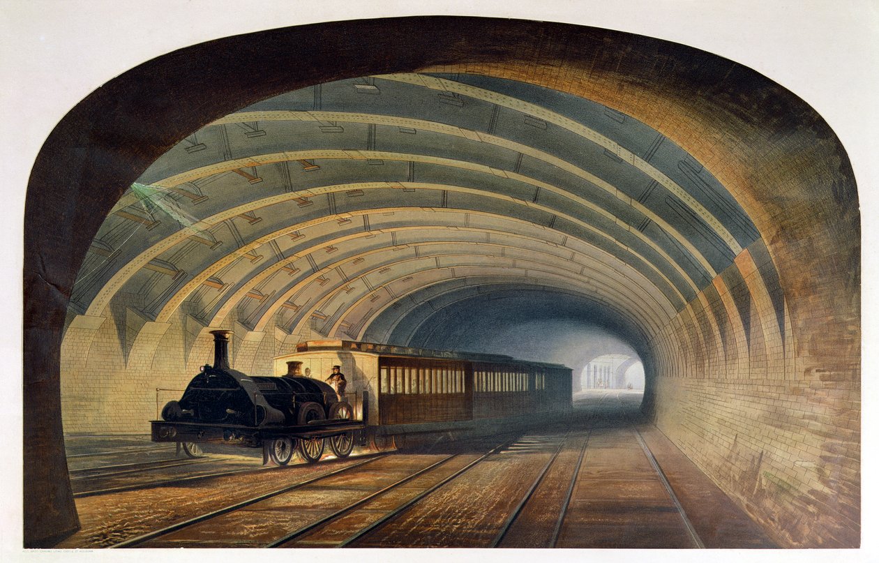 Metropolitan Railway, Praed St., Paddington, kirjoittanut Kell Bros, 1860 (painettu) tekijältä English School