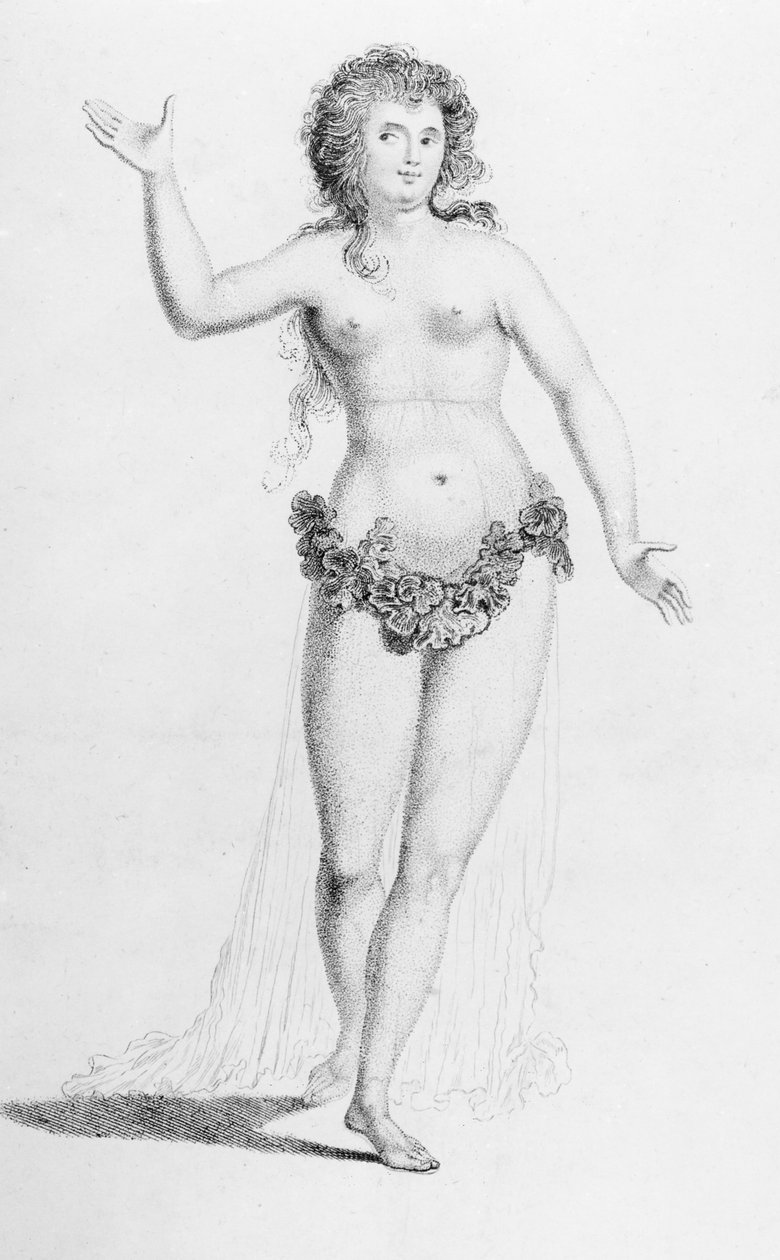 Neiti Chudleigh (1720-88) Iphigenian hahmossa Venetsian suurlähettilään naamiaisessa tekijältä English School