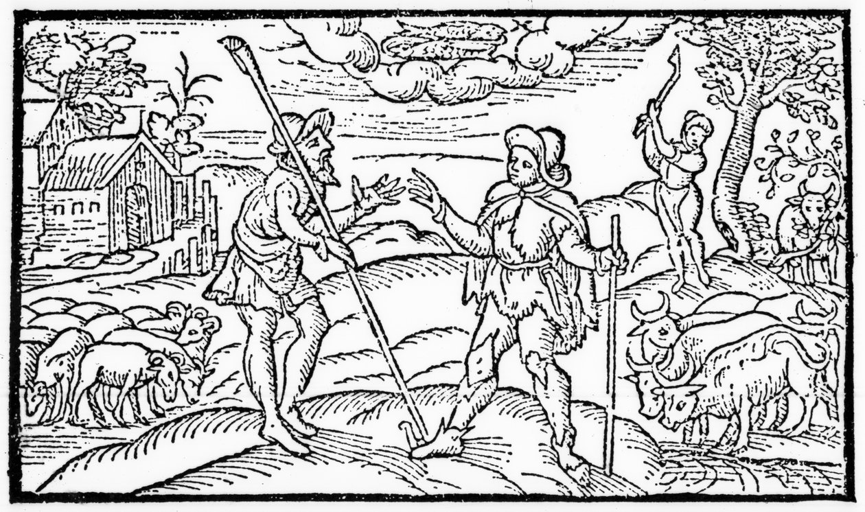 Helmikuu, Edmund Spenserin (1552-1599) teoksesta "The Shepheardes Calender", faksimile vuonna 1579 julkaistusta alkuperäisestä tekijältä English School