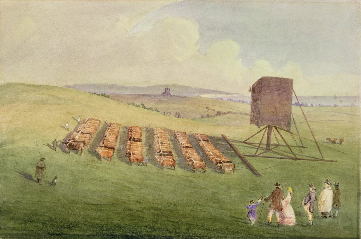 Tuulimyllyn siirtäminen, 1797 (wc paperilla) tekijältä English School