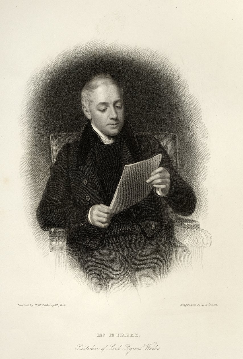 Mr. Murray, lordi Byronin teosten kustantaja, kaiverrus E. Finden, 1833 tekijältä English School