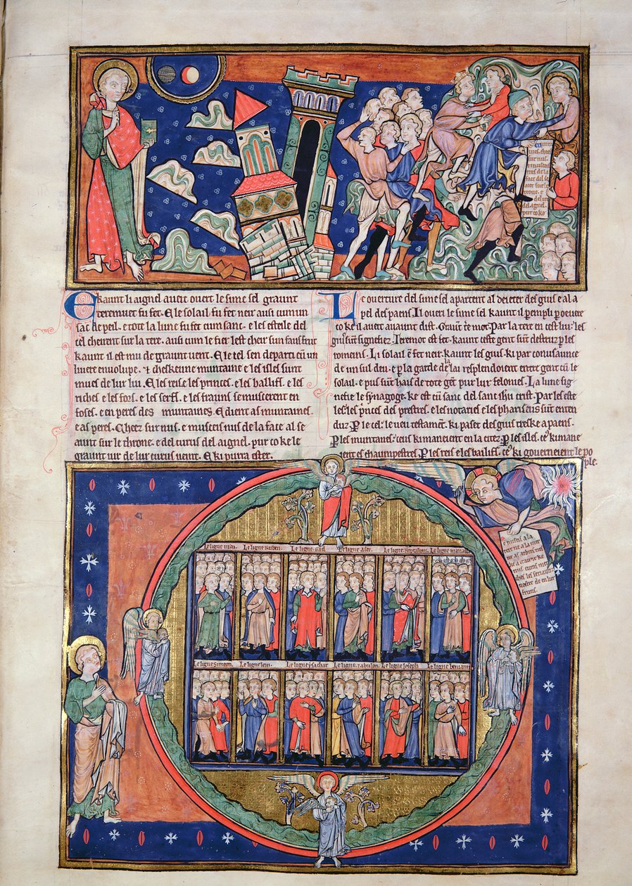 Ms R.16.2 fol.7a Kuudes sinetti, Trinity Apocalypse, n. 1250 tekijältä English School