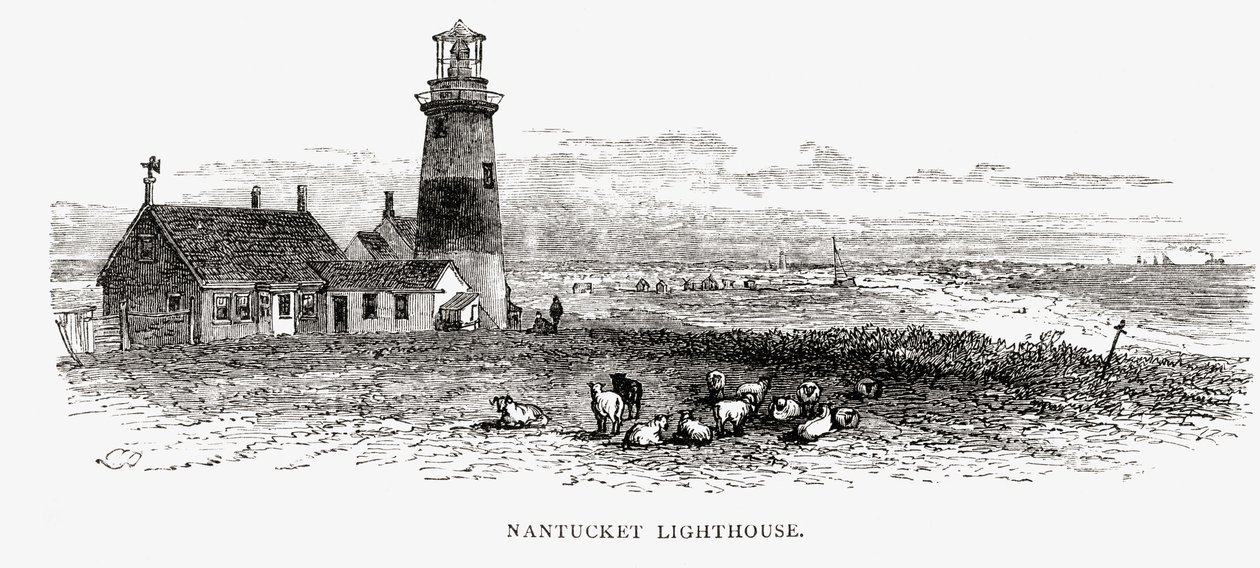 Nantucket Lighthouse, Massachusetts, n. 1870, American Picturesista, julkaisija The Religious Tract Society, 1876 tekijältä English School