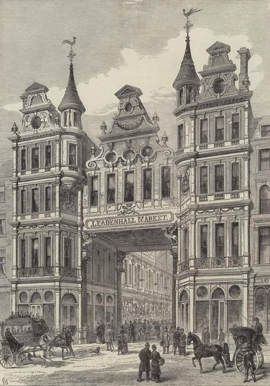 New Leadenhall Market, The Illustrated London News, 24. joulukuuta 1881 tekijältä English School