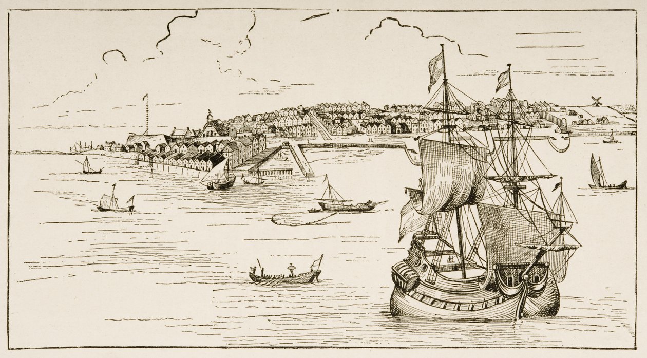 New York vuonna 1673, Religious Tract Societyn julkaisemasta American Picturesista, 1876 tekijältä English School