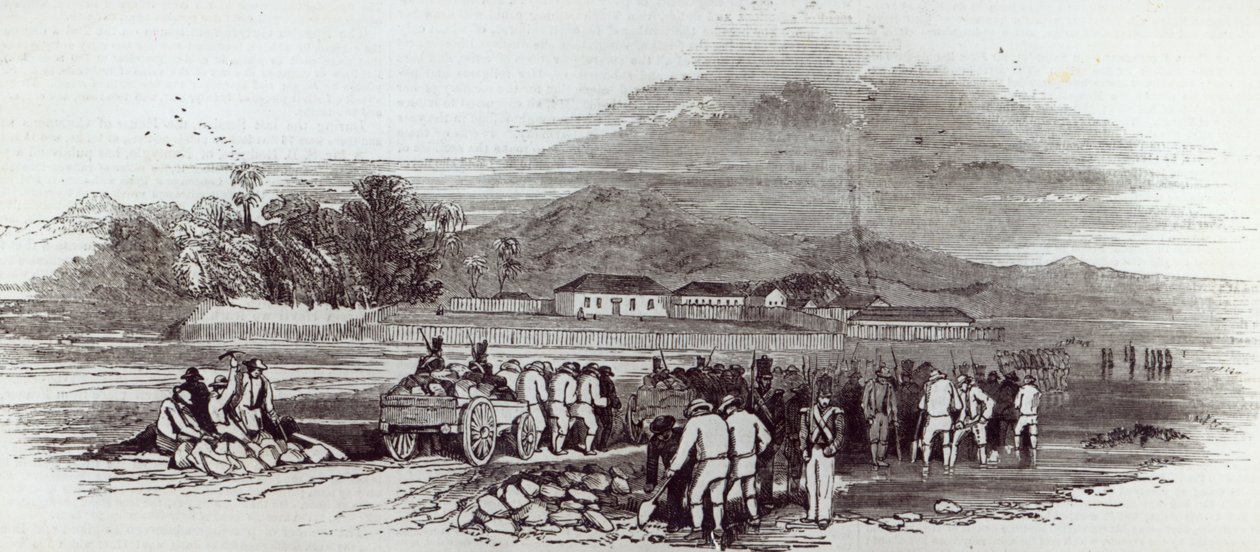 Norfolkin saari, The Illustrated London News -lehdestä, 12. kesäkuuta 1847. tekijältä English School