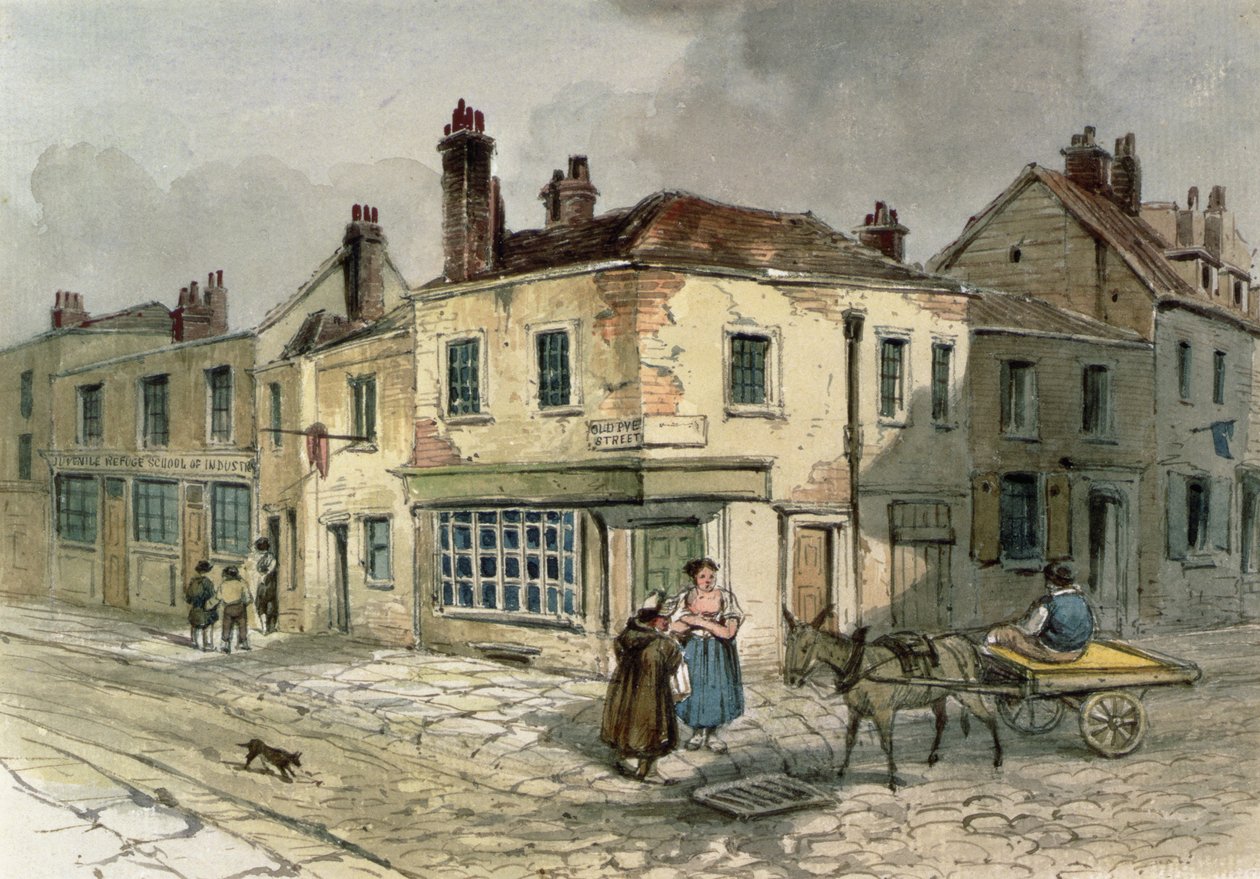 Old Pye Street, Westminster, 1849 (wc paperilla) tekijältä English School
