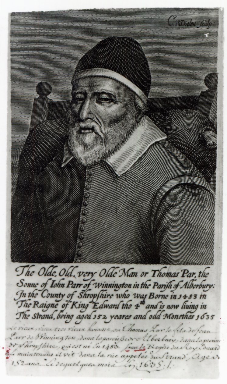 Vanha Tom Parr, 1635 tekijältä English School