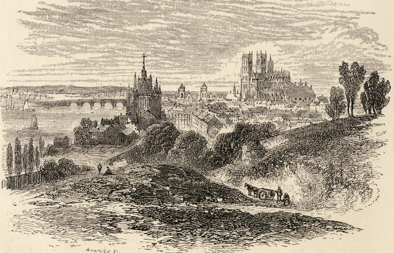 Orleans, Ranska, kuvitus "Spanish Picturesistä", pastori Samuel Manning tekijältä English School