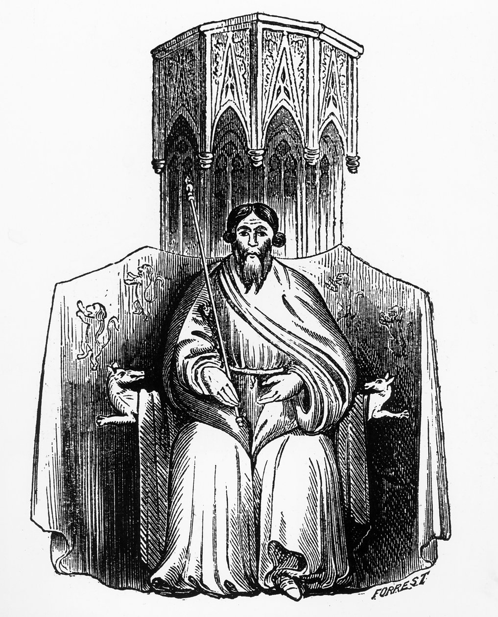 Owen Glendower (1359-1416) sinetistään, kaiverrettu "Archaeologiaan", kaivertanut Forrest tekijältä English School