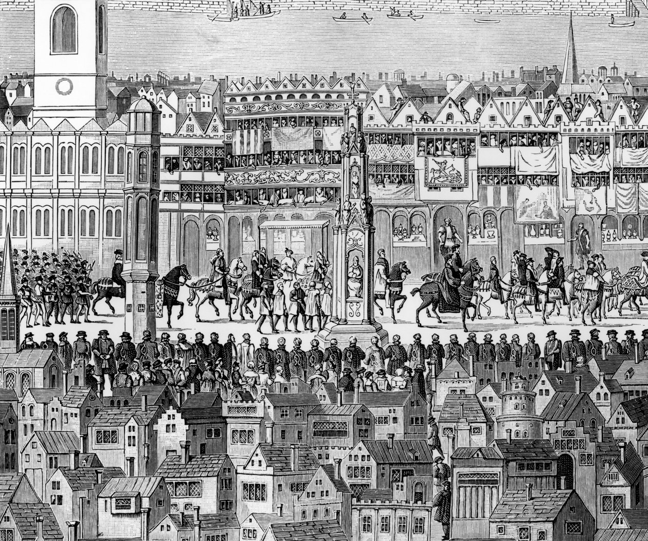 Osa Edward VI:n (1537-53) kruunauskulkueesta 19. helmikuuta 1547 (katso 2916) tekijältä English School