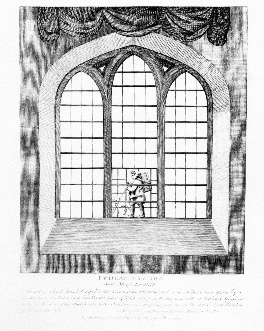 Pedlar ja hänen koiransa, Saint Mary Lambeth, 1791 tekijältä English School