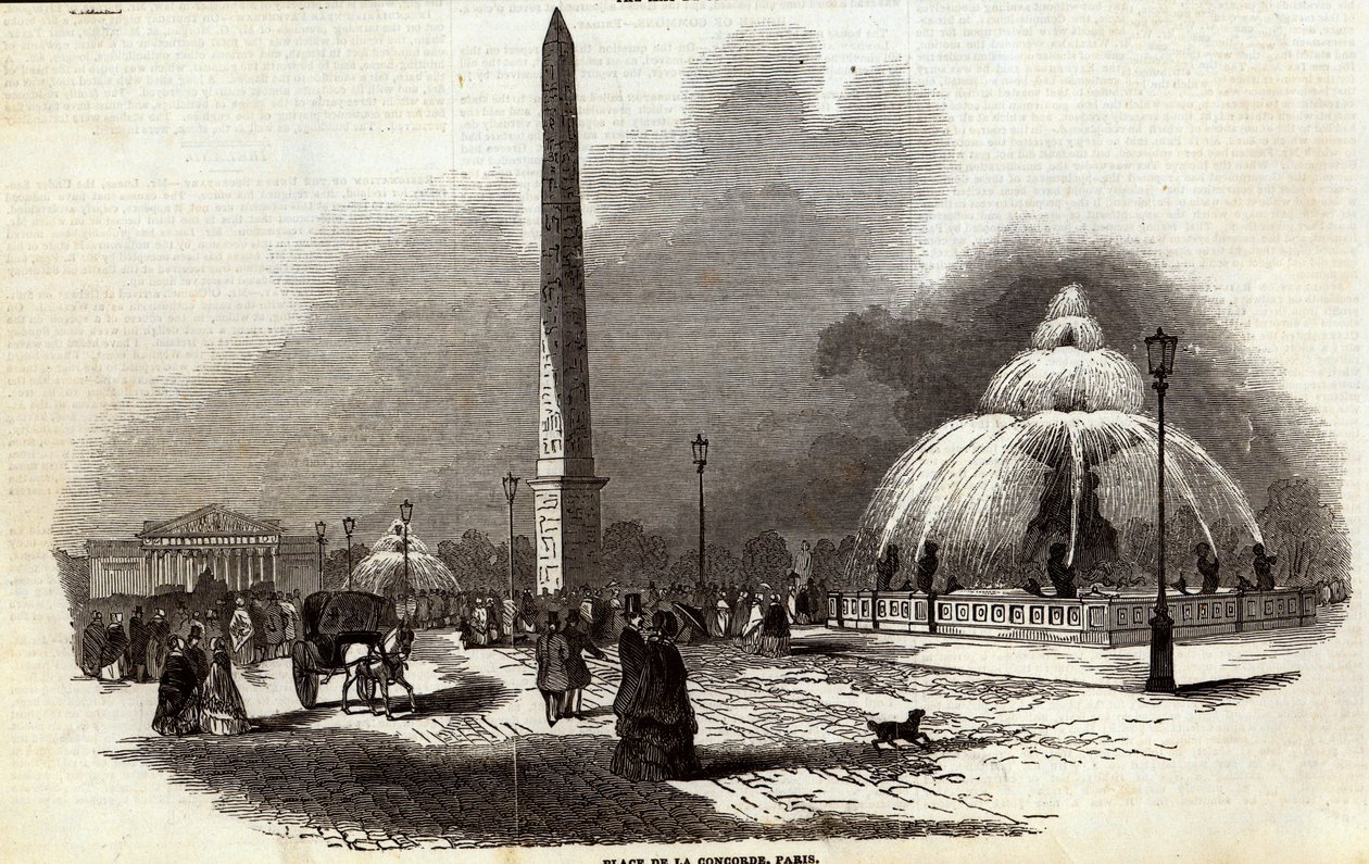 Place de la Concorde, Pariisi, The Illustrated London News, 2. elokuuta 1845 tekijältä English School