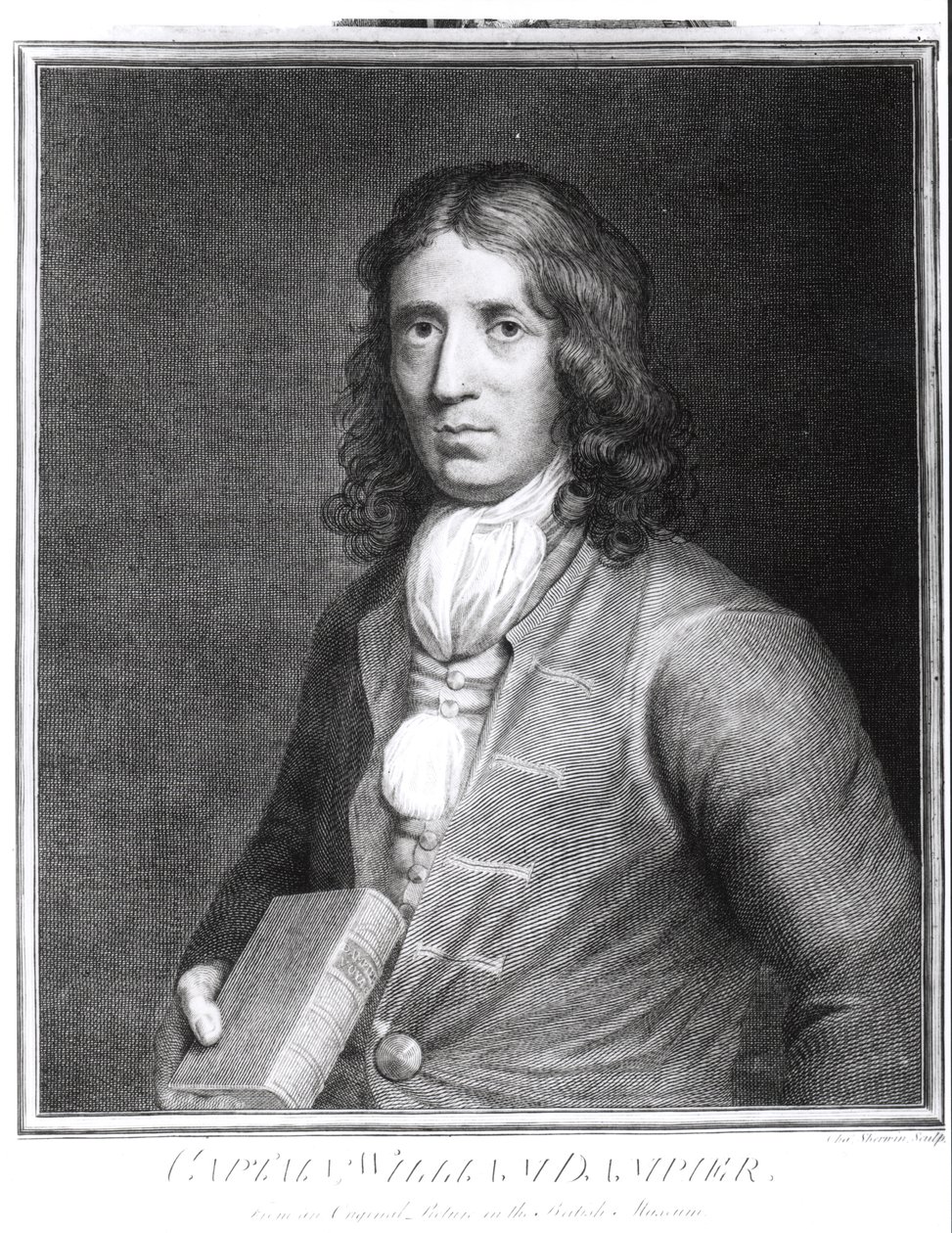 Sherwinin kaivertama kapteeni William Dampierin (1652-1715) muotokuva tekijältä English School