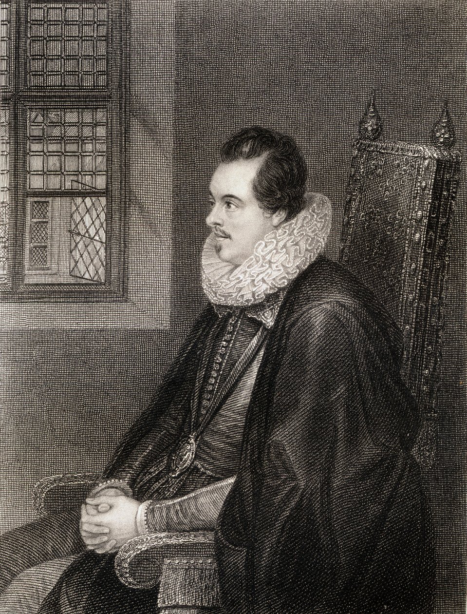 Muotokuva Charles Blountista (n. 1562-1606) 8. Earl of Devonshire, "Lodge