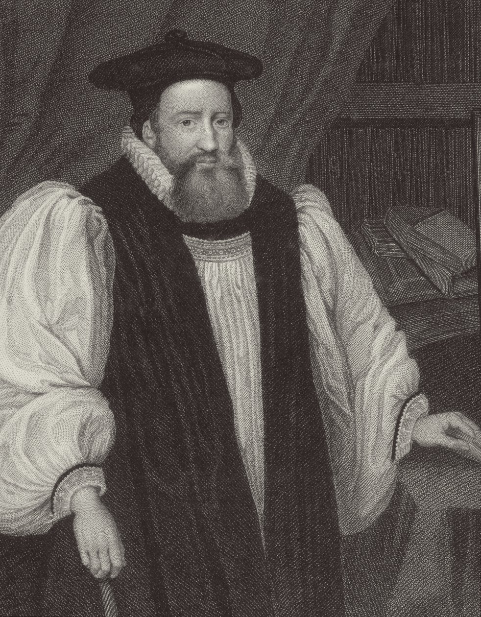 Muotokuva George Abbotista (1562-1633), Canterburyn arkkipiispasta, teoksesta "Lodge