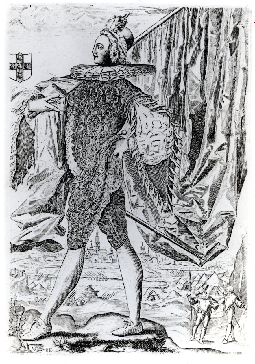 George Villiersin, Buckinghamin 1. herttuan (1592-1628) muotokuva Renold Elstrackin (1571-n. 1630) kaiverruksesta tekijältä English School