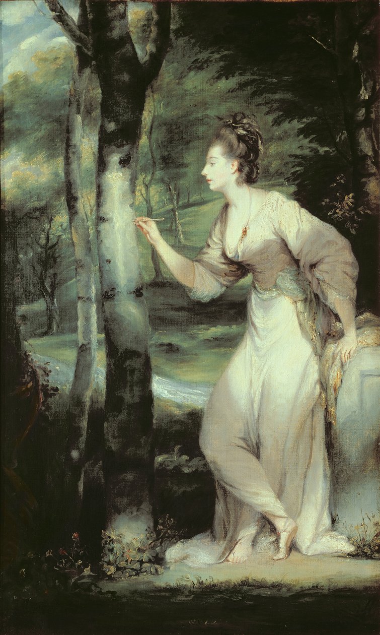 Muotokuva Joanna Lloydista Marylandista Sir Joshua Reynoldsin (1723-92) tai hänen studionsa maalauksen jälkeen tekijältä English School