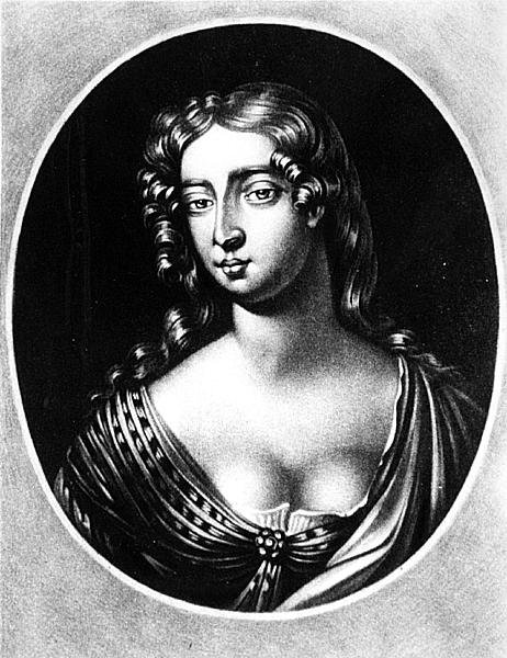 Madam Mary Davisin muotokuva, kaivertanut Richard Earlom (1743-1822) teoksesta Illustrious Characters in British History (mezzotint) tekijältä English School