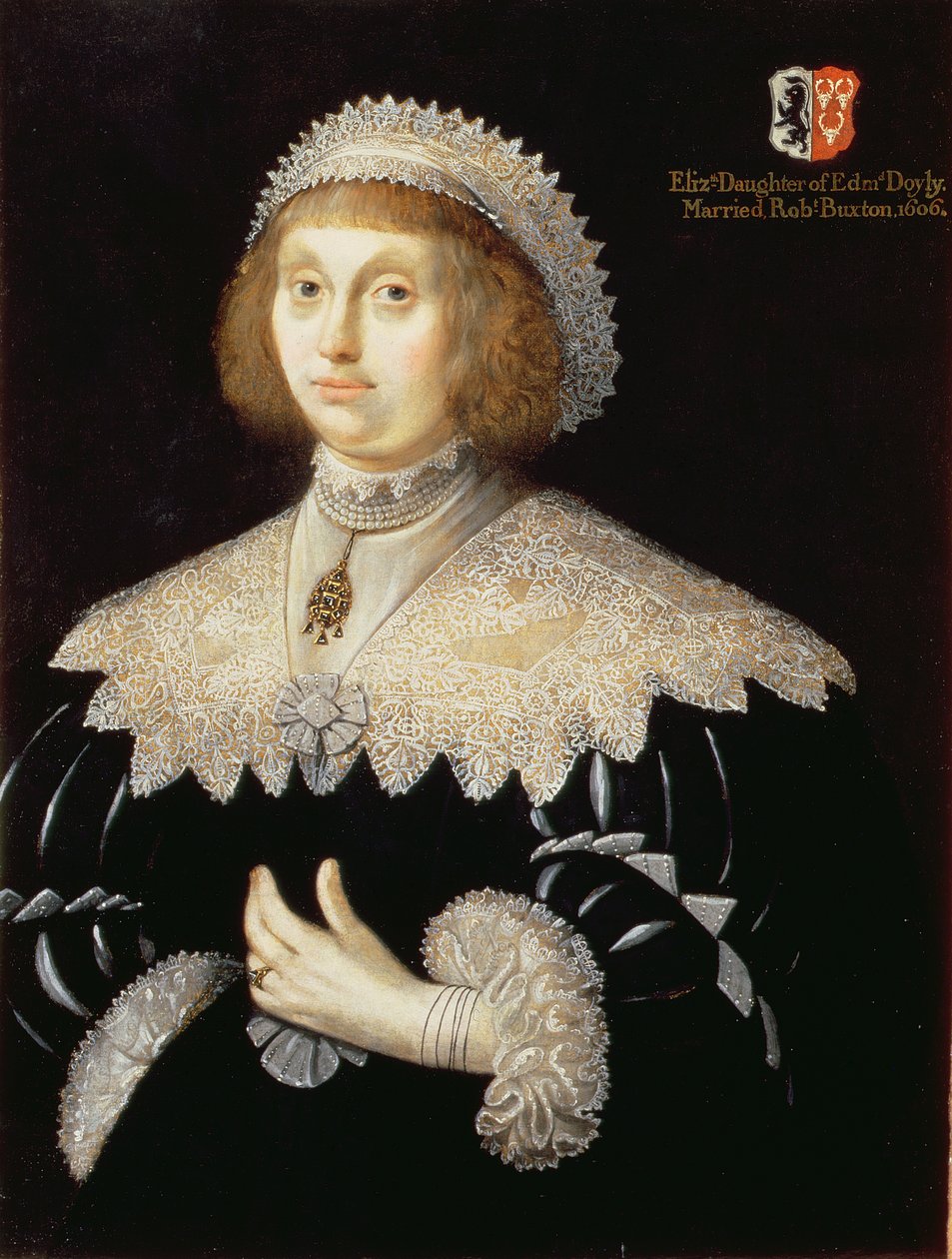 Margaret Conyersin muotokuva (rouva John Buxton Tibenhamista) n. 1640 tekijältä English School
