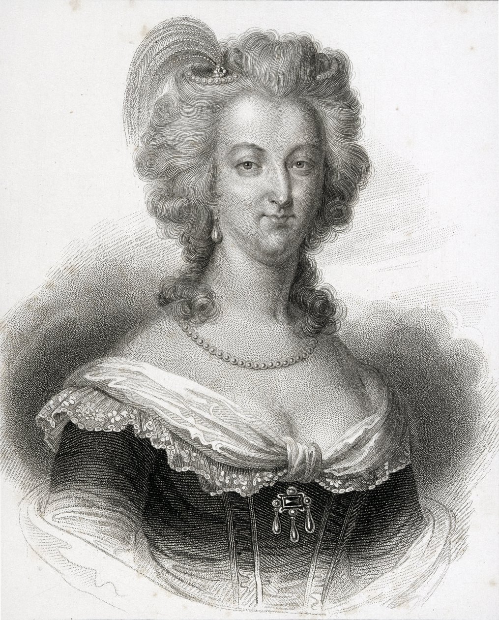 Muotokuva Marie-Antoinettesta (1755-93) tekijältä English School
