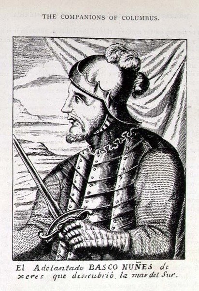 Muotokuva Pedro Nunesista (1502-78) Xeresistä, joka löysi Etelämeren, Amerikan Narrative and Critical History of Americasta, toimittanut Jusing Winsor, Lontoo, 1886 tekijältä English School
