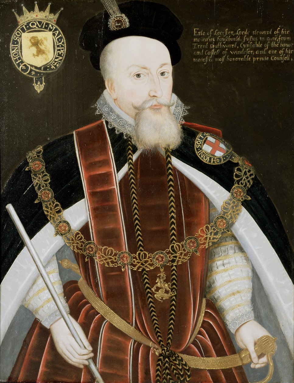 Robert Dudleyn (1532-88) Muotokuva Leicesterin jaarlista tekijältä English School