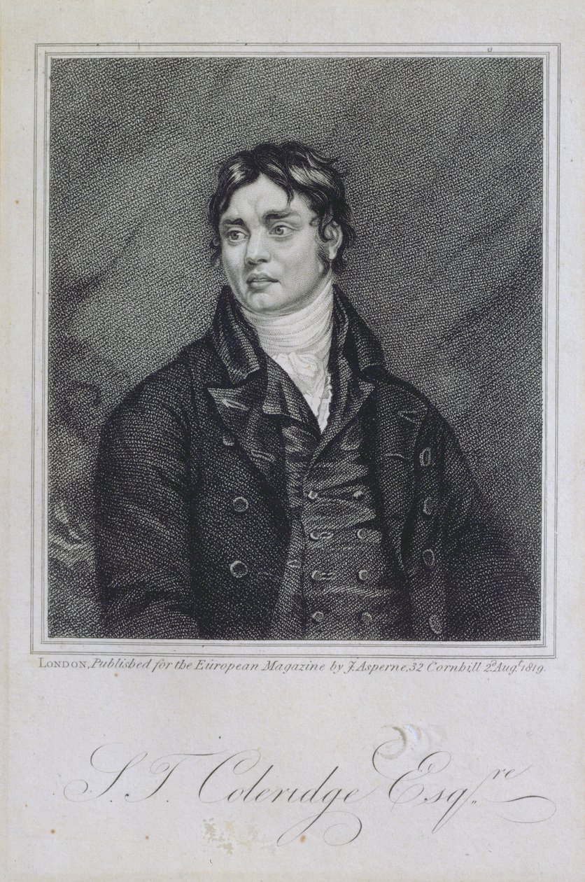 Samuel Taylor Coleridgen (1772-1834) muotokuva julkaistiin vuonna 1819 tekijältä English School