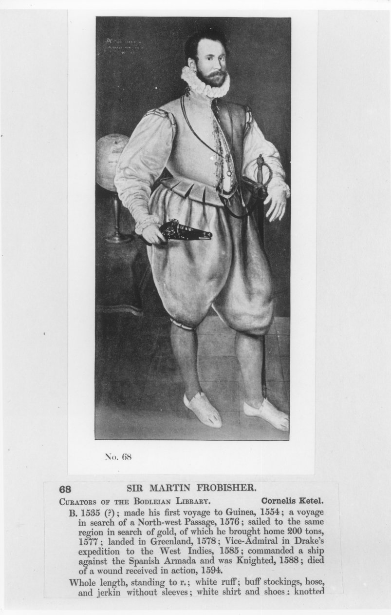 Sir Martin Frobisherin muotokuva (noin 1535-94). tekijältä English School