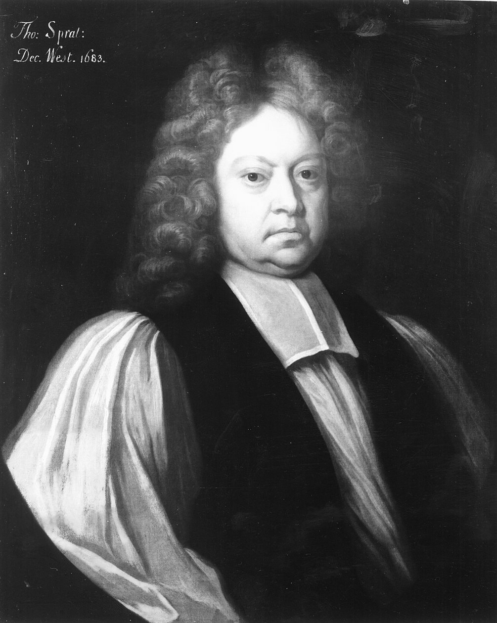 Rochesterin piispan ja Westminsterin dekaanin Thomas Spratin (1635-1713) muotokuva, joulukuu 1683 tekijältä English School
