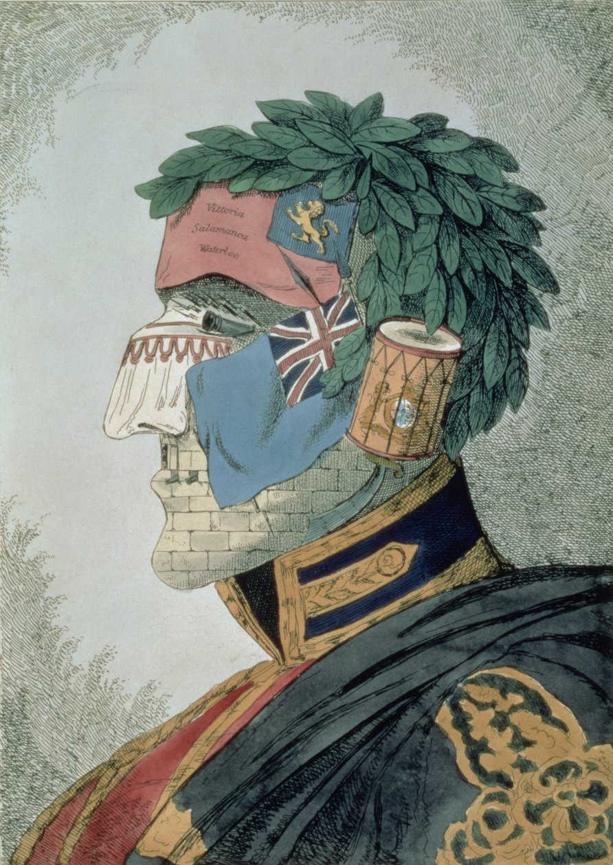 Jaloherttuan muotokuva, Arthur Wellesleyn, Wellingtonin herttuan (1769-1852) pubin sarjakuva. 1829 tekijältä English School