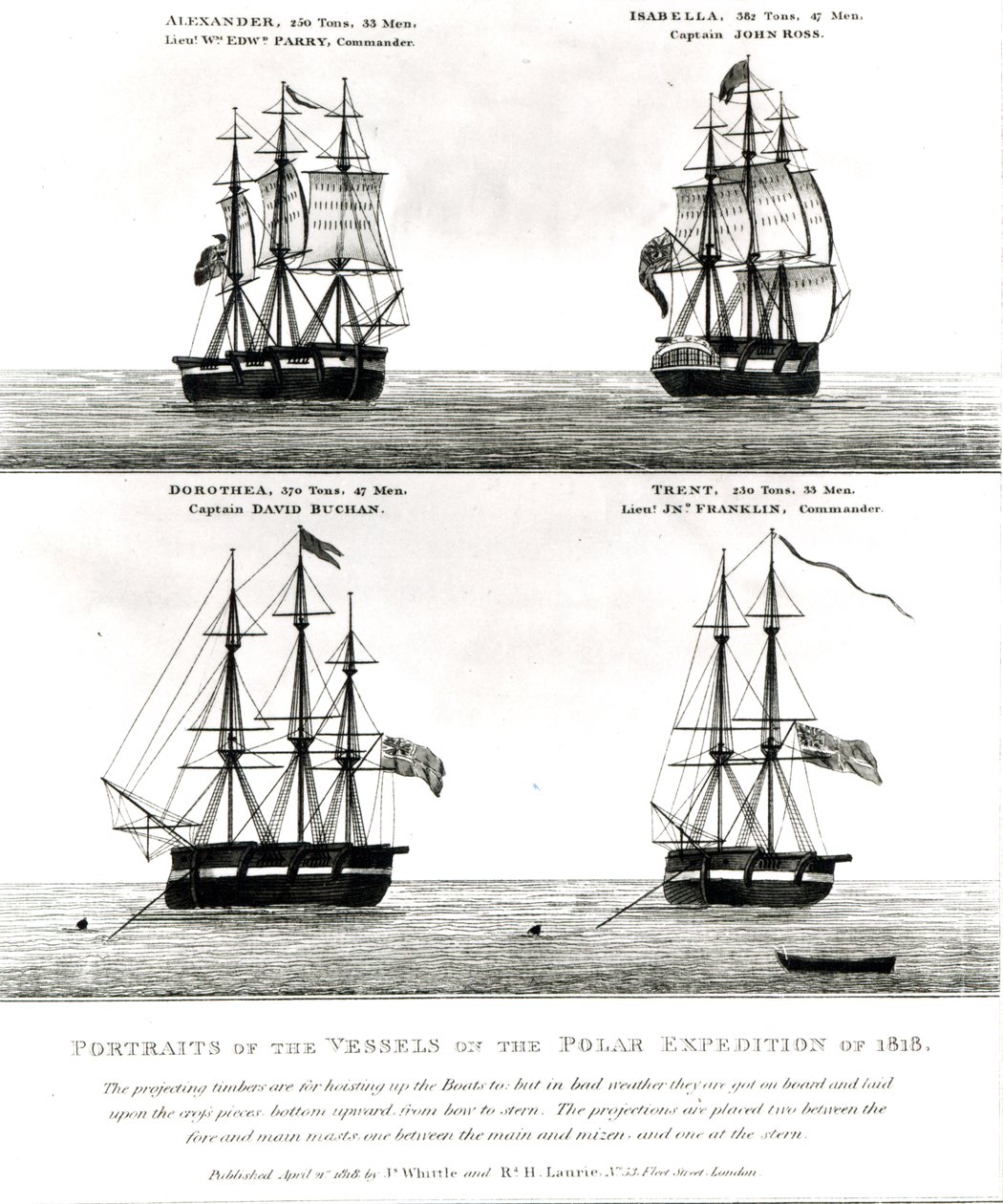 Muotokuvia polaariretkikunnan aluksista, 1818 tekijältä English School