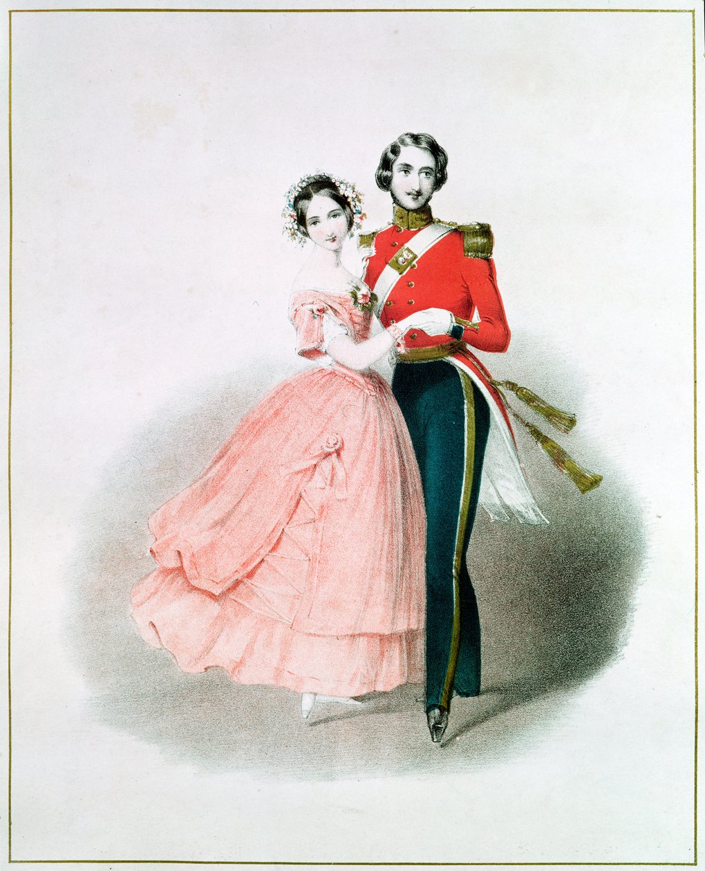 Kuningatar Victoria (1819-1901) ja prinssi Albert Dancing (1819-61) tekijältä English School