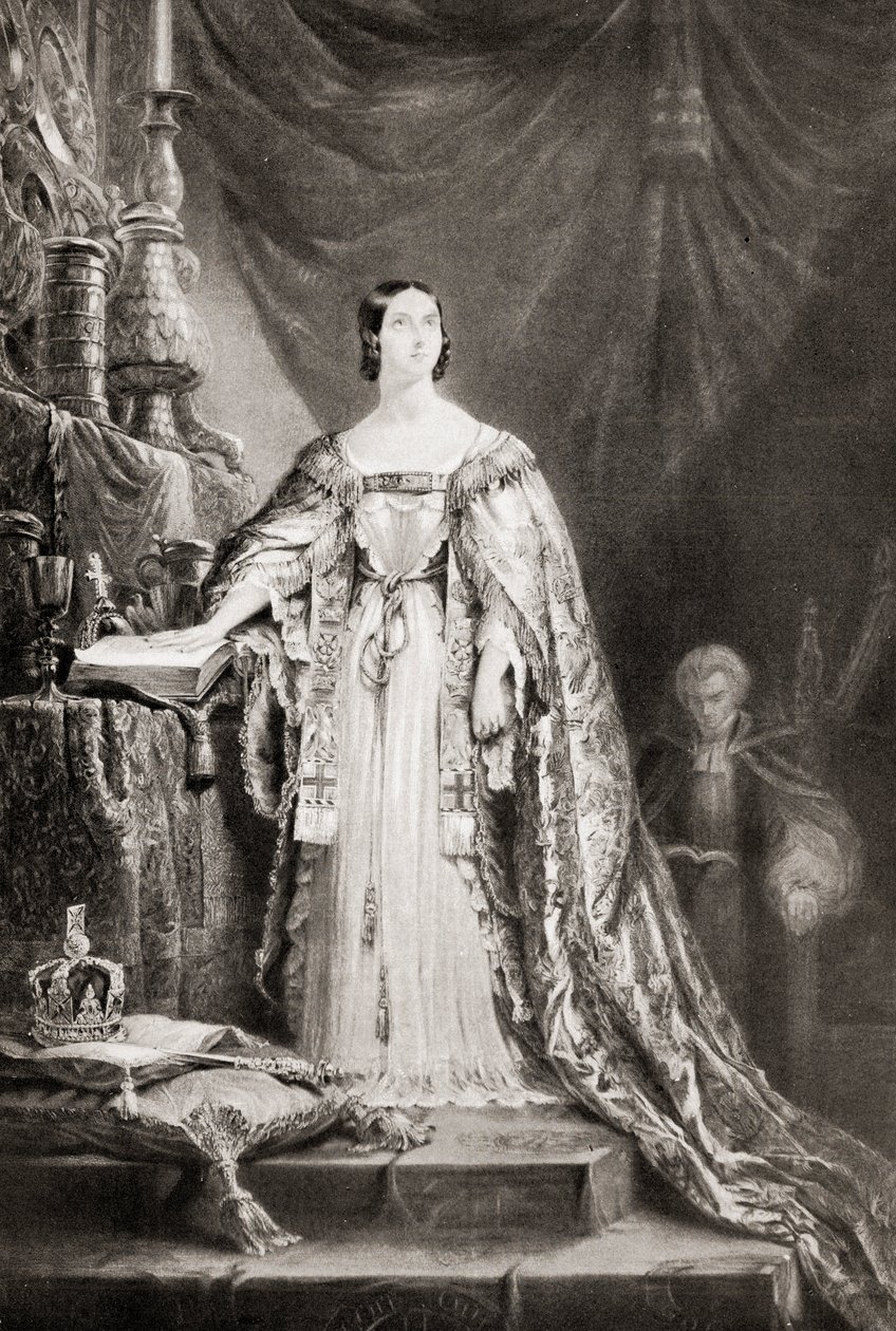 Kuningatar Victoria (1819-1901) vannoi kruunajavalan tekijältä English School