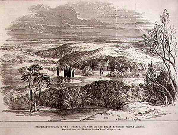 Reinhardsbrunn, Gotha, hänen kuninkaallisen korkeutensa prinssi Albertin piirustuksesta, The Illustrated London News, 19. kesäkuuta 1886 tekijältä English School