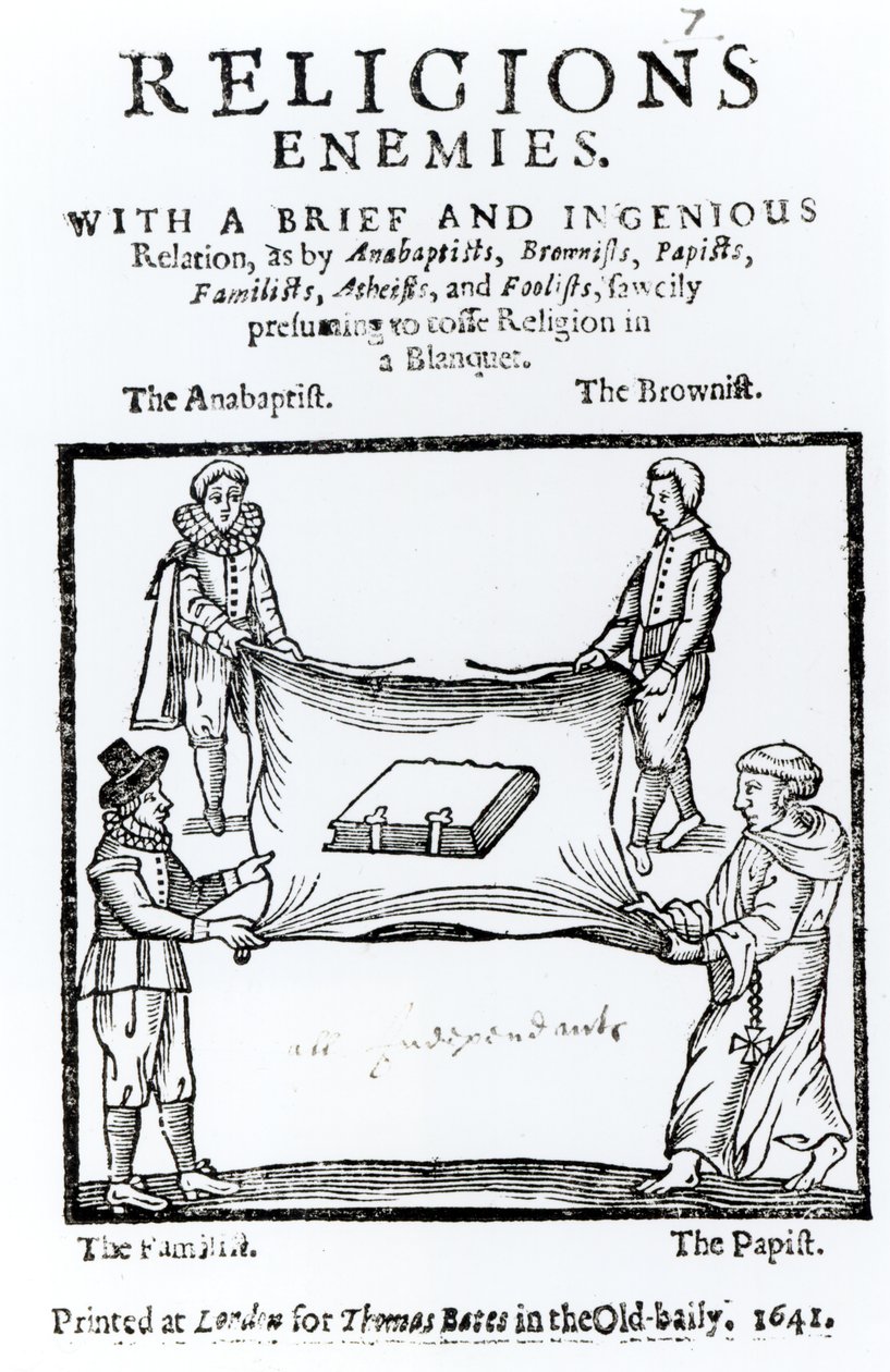 Uskonnot viholliset, 1641 tekijältä English School