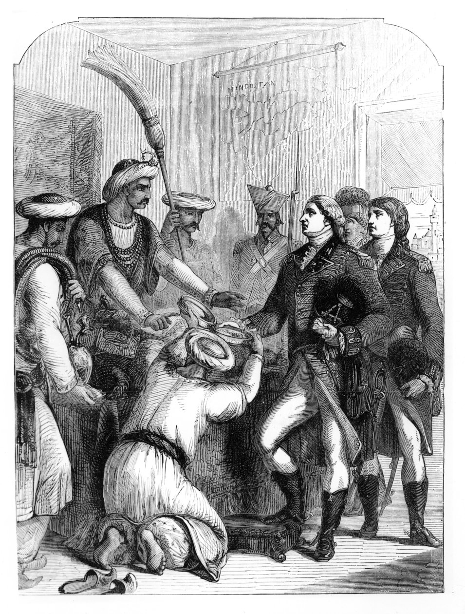 Robert Clive (1725-74) sai Bengalin "Diwanin" (veroviranomaisen) Moghul-imperiumilta vuonna 1765 tekijältä English School