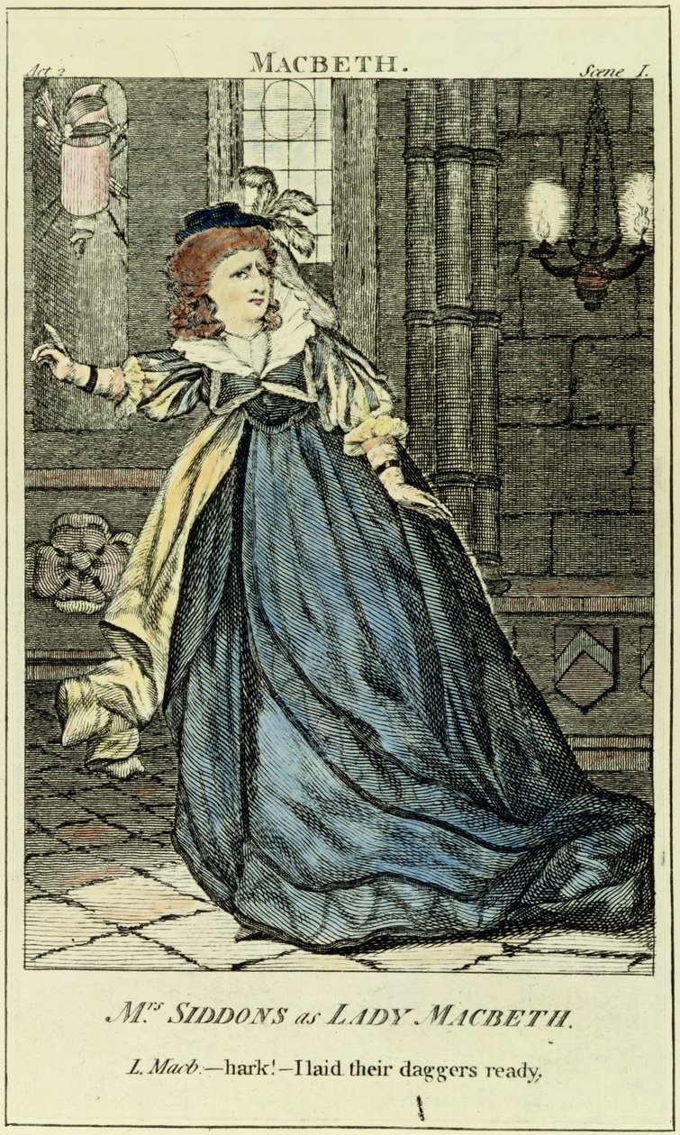 Sarah Siddons (1755-1831) roolissa Lady Macbeth (1755-1831) tekijältä English School