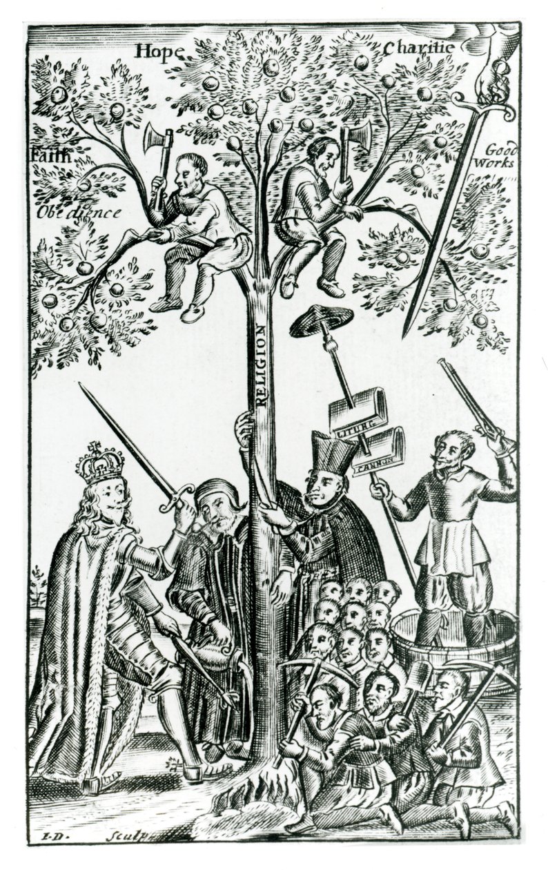 Kohtaus Francis Quarlesin (1592-1644) "Paimenen oraakkeleista" 1646 tekijältä English School