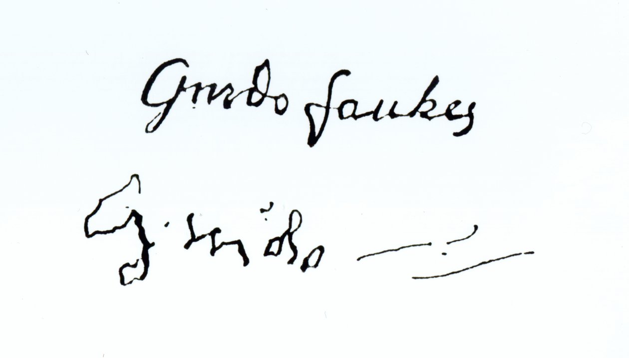 Guy Fawkesin allekirjoitus (1570-1606) tekijältä English School